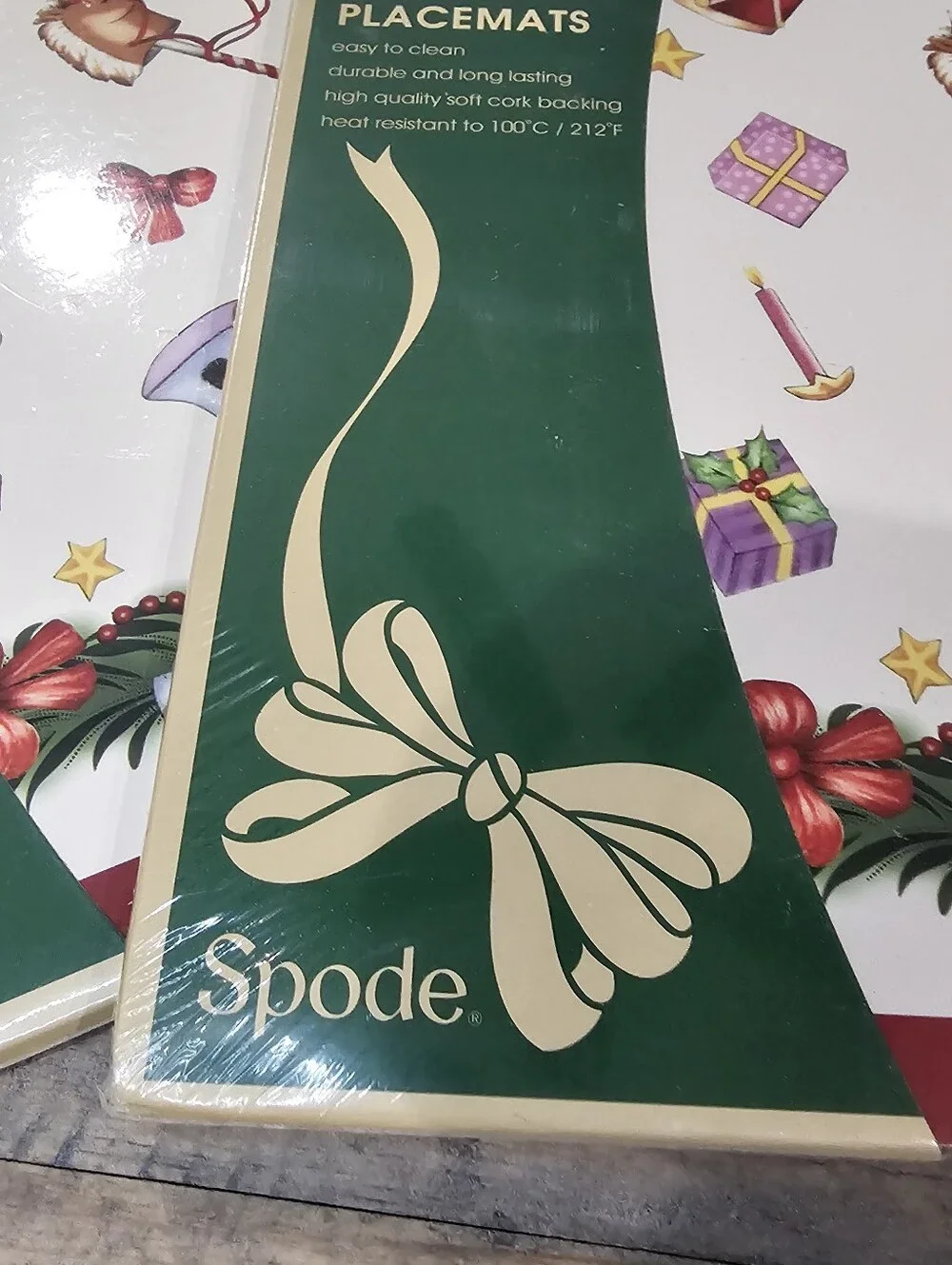Spode Christmas Memories Set of 2 Red Trim Placemats